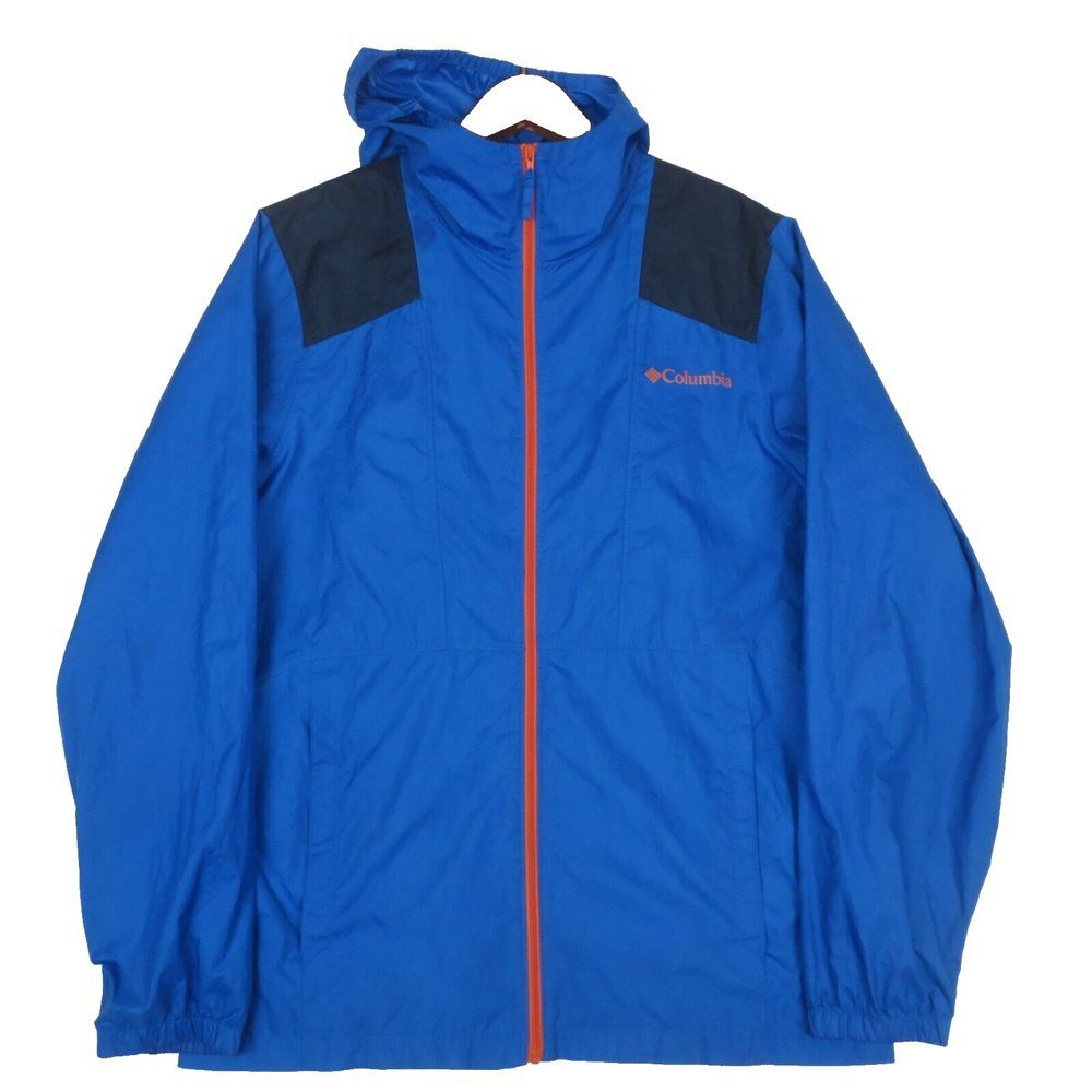 Columbia Flashback Windbreaker Jacket Mens S Blue Navy Orange‎ Omni-Shade UPF 40